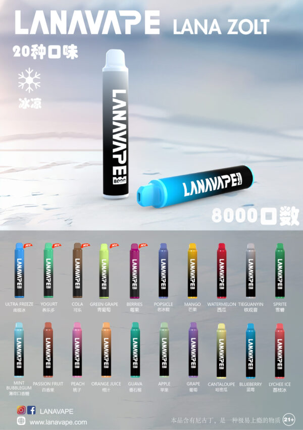 LANA ZOLT抛弃式8000口一次性✨可充電🔋超大容量👍時尚單品🔥活動